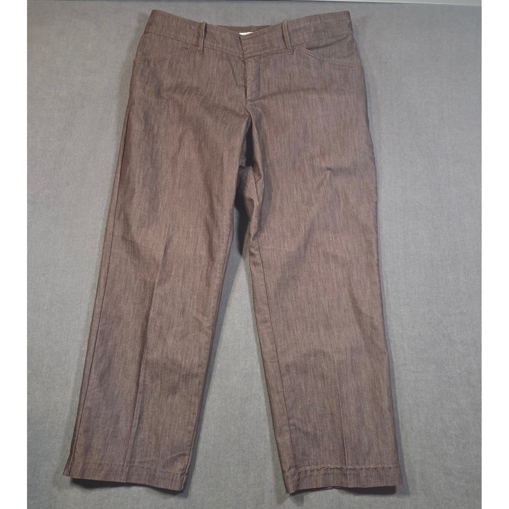 Lee Natural Fit Pants Womens 16W Brown Straight Leg Stretch Mid Rise